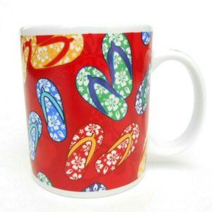 Slippas ABC Stores Coffee Mug Cup Red With Flip Flops Hawaiiana